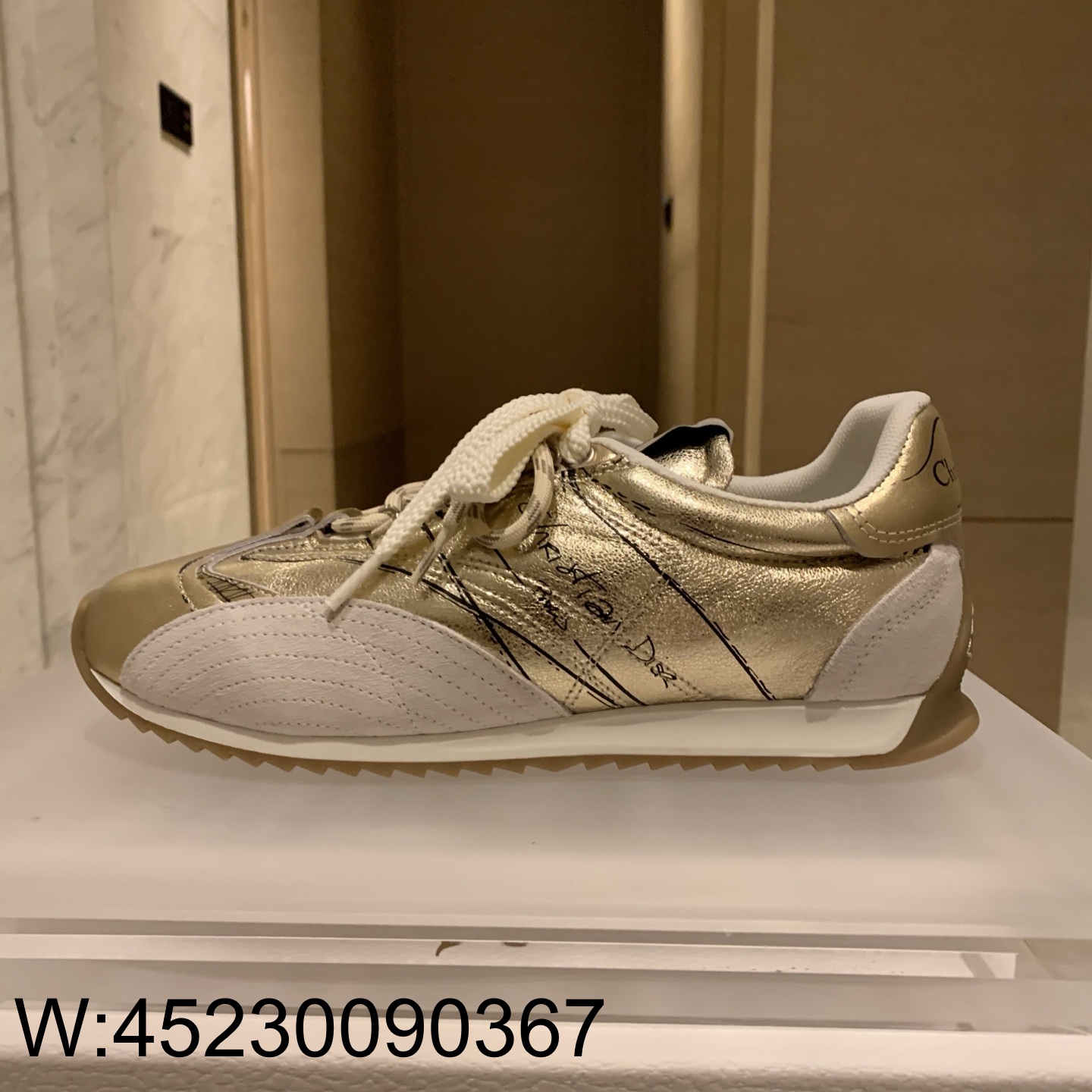 [QR 5009] 디올 D-Sketch 스케치 스니커즈 골드