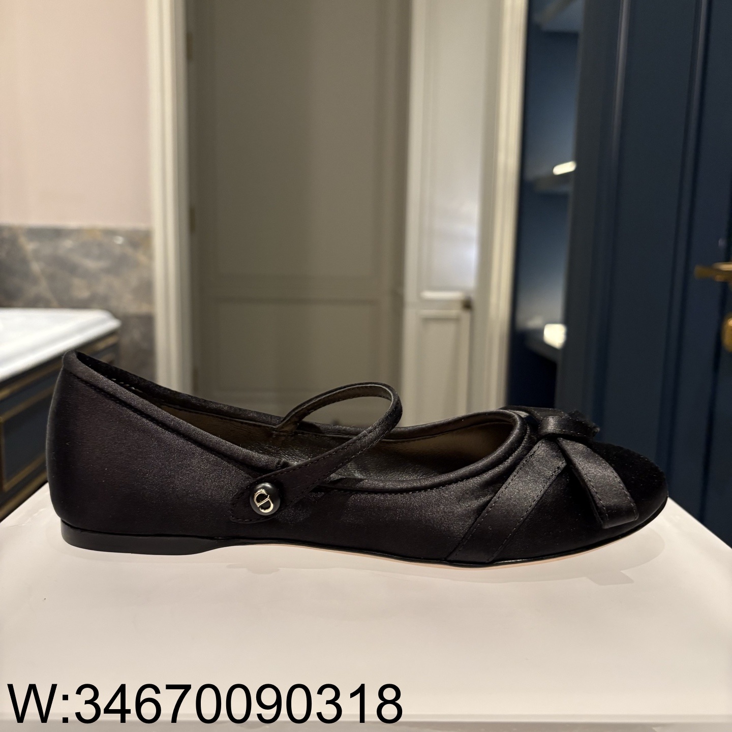 [QR 5009] 디올 Lovely-D 러블리 디 발레 플랫 블랙