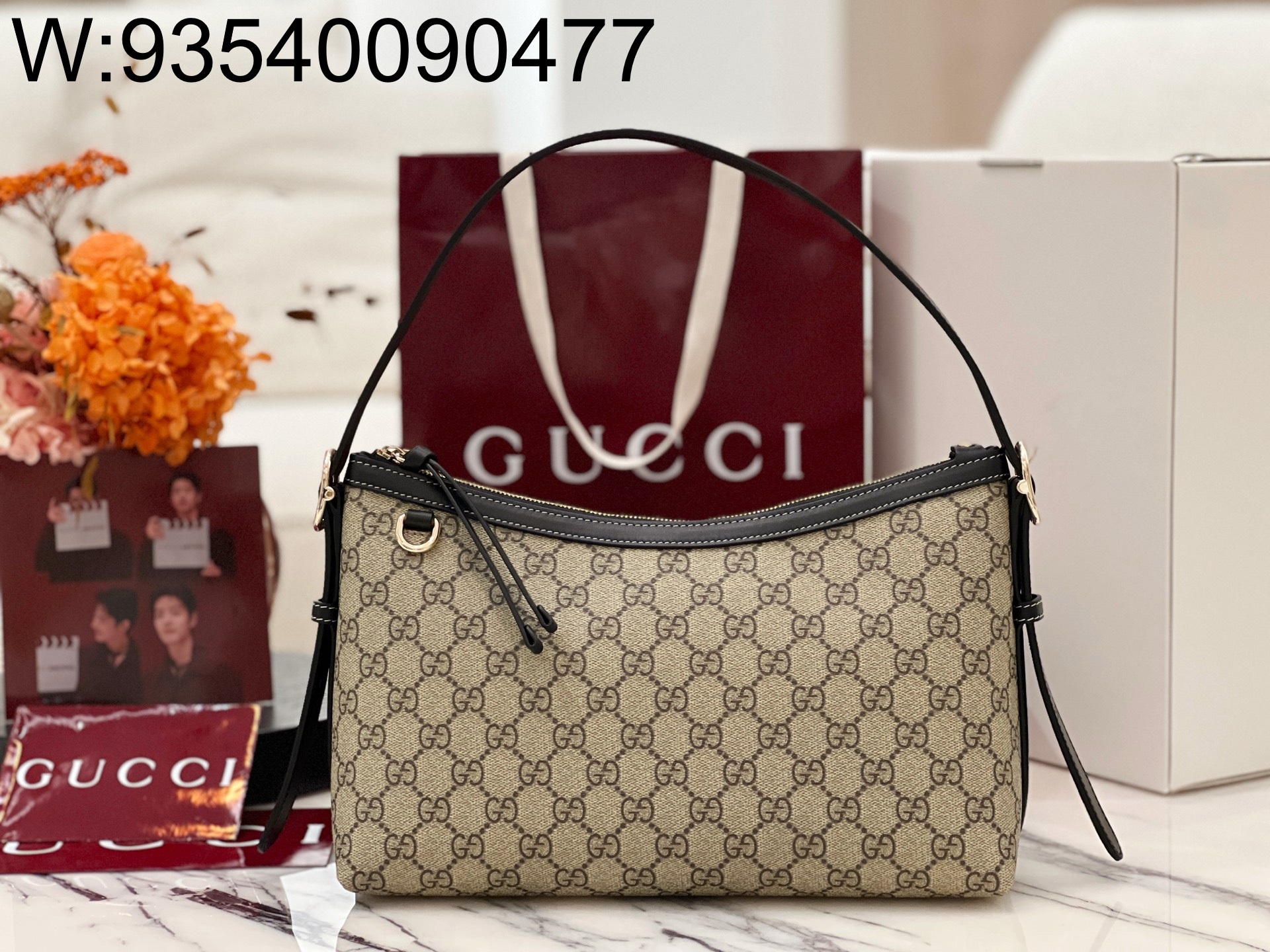 [JHL] 구찌 GG 엠블럼 미디엄 숄더백 블랙 847449 30*19*11cm