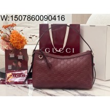 [JHL] 구찌 GG 엠블럼 미디엄 숄더백 와인 GG 레더 847449 30*19*11cm