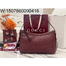 [JHL] 구찌 GG 엠블럼 미디엄 숄더백 와인 GG 레더 847449 30*19*11cm