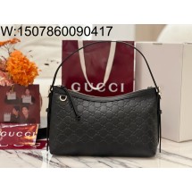 [JHL] 구찌 GG 엠블럼 미디엄 숄더백 블랙 GG 레더 847449 30*19*11cm