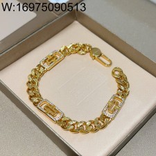 AGG 불가리 큐빅 로고 팔찌 골드