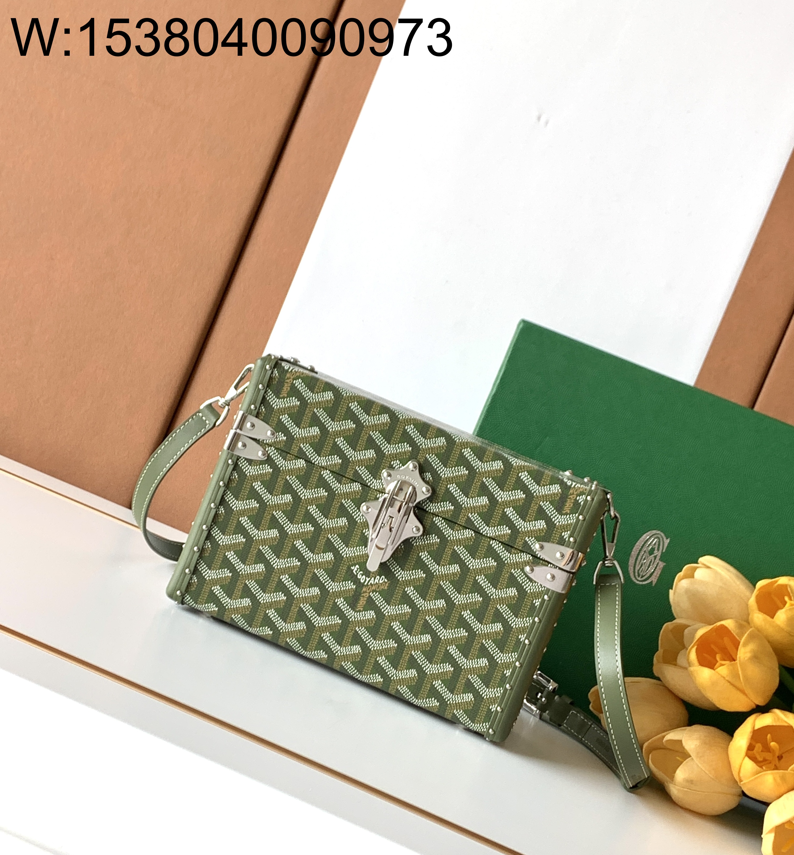 [엠플러스] 고야드 카세트 트렁크 백 21*15*6.5cm 그린