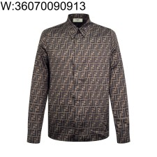 [잔디집2] 펜디 FF 로고 자카드 긴팔 셔츠 다크 브라운