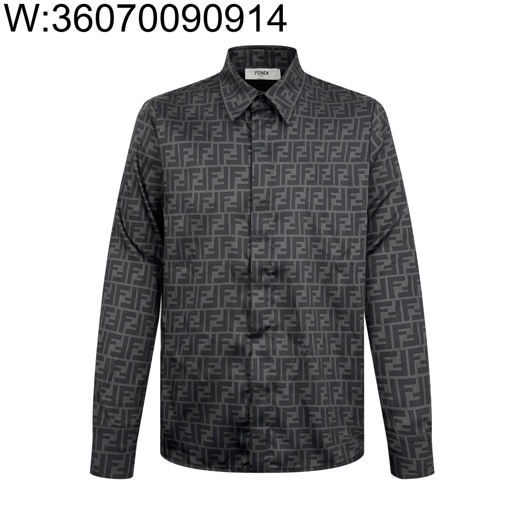 [잔디집2] 펜디 FF 로고 자카드 긴팔 셔츠 블랙