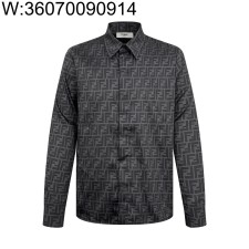 [잔디집2] 펜디 FF 로고 자카드 긴팔 셔츠 블랙