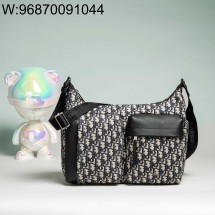 [JHL] 디올 미디움 라이더 소프트 호보 백 디올 오블리크 자카드 그레인드 카프스킨 베이지 블랙 36*30.5*14.5cm