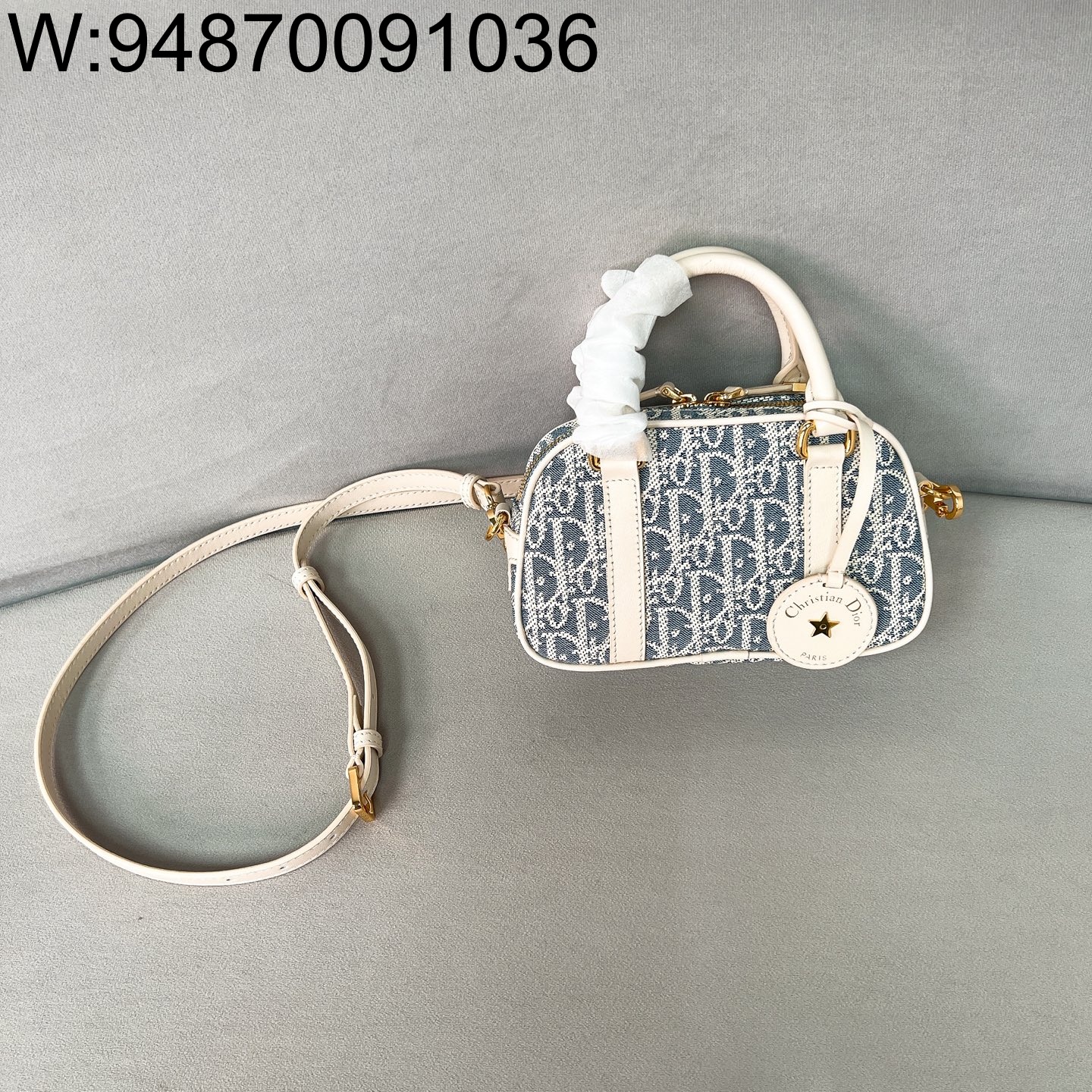 [JHL] 디올 바이브 이스트 웨스트 나노 백 블루 라피아 20.5*12*7cm S2388UDFD M925