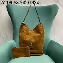 Pomegrante 생로랑 스웨이드 소재의 유연한 NIKI 버킷 백 844346 33*16*40cm 브라운