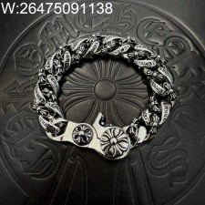 AGG 크롬하츠 빈티지 모노그램 각인 체인 팔찌