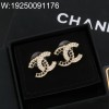 AGG 샤넬 배색 큐빅 CC로고 귀걸이 골드