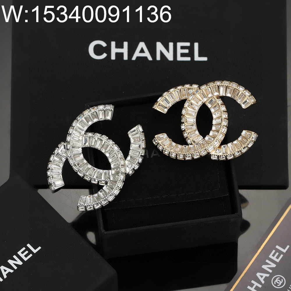 AGG 샤넬 수정 큐빅 CC로고 브로치 2컬러