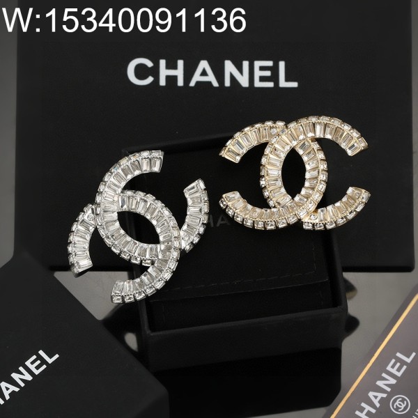 AGG 샤넬 수정 큐빅 CC로고 브로치 2컬러