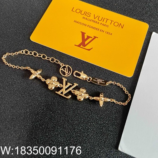 AGG 루이비통 입체 LV 로고 팔찌 골드