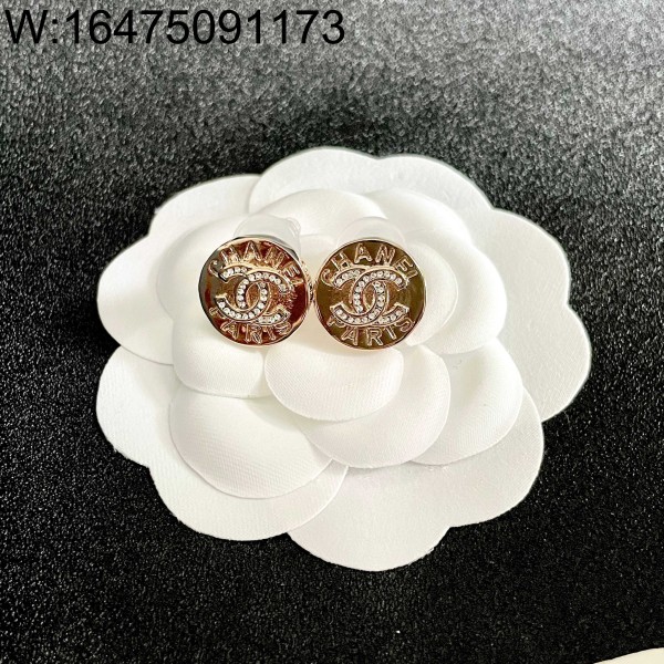 AGG 샤넬 빈티지 모노그램 각인 동그라미 귀걸이 실버