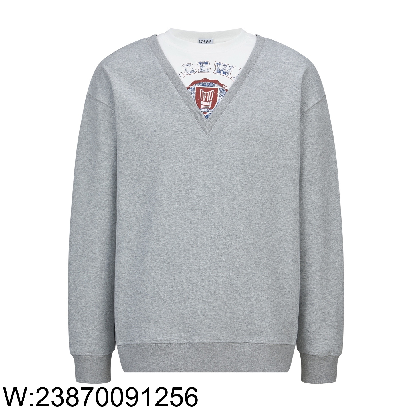 [잔디집2] 로에베 페이크 레이어링 맨투맨 그레이