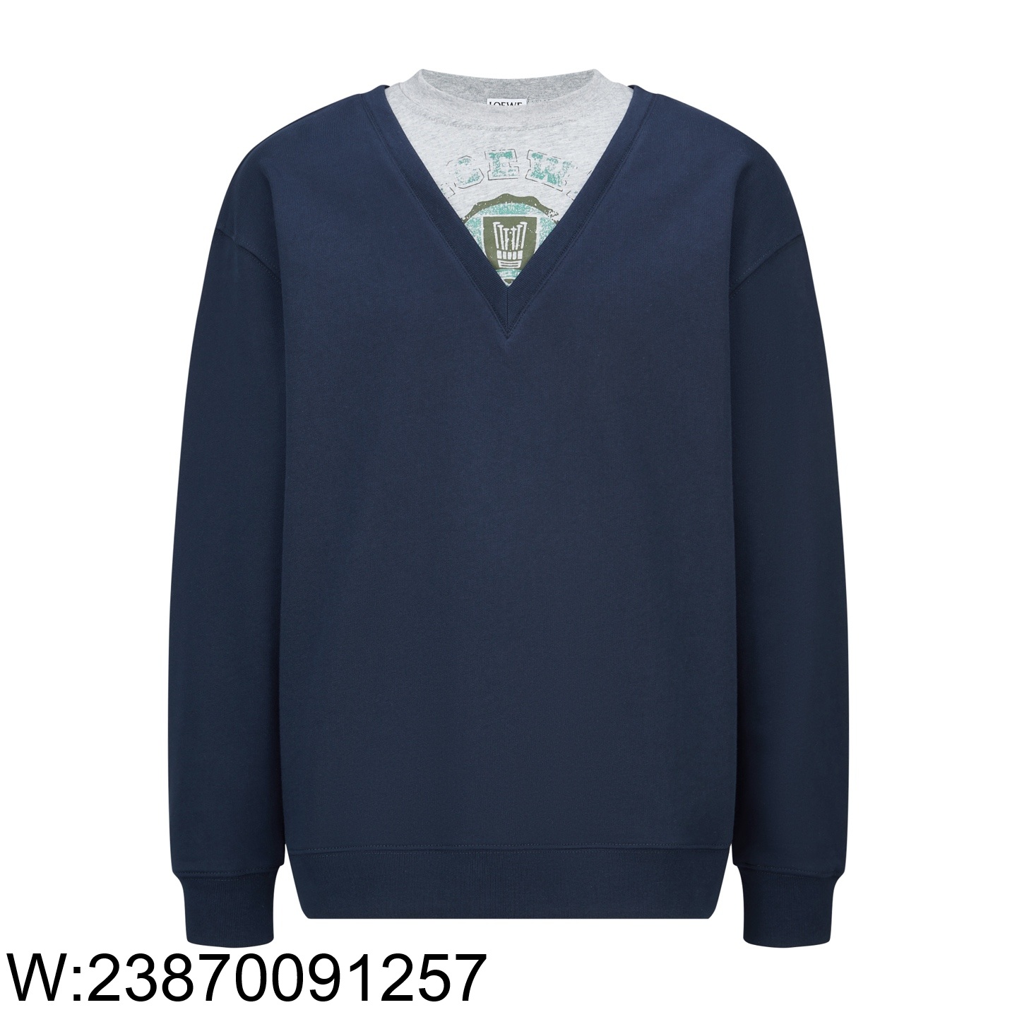 [잔디집2] 로에베 페이크 레이어링 맨투맨 네이비