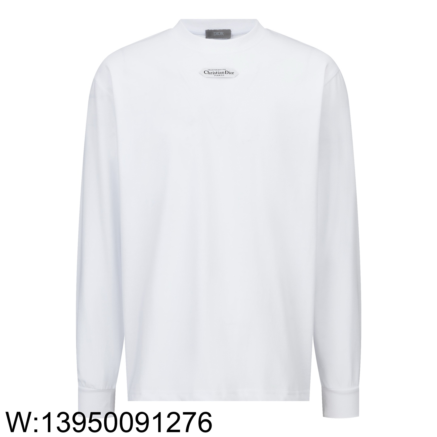 [잔디집2] 디올 앞 패치 모노그램 순색 긴팔티 화이트