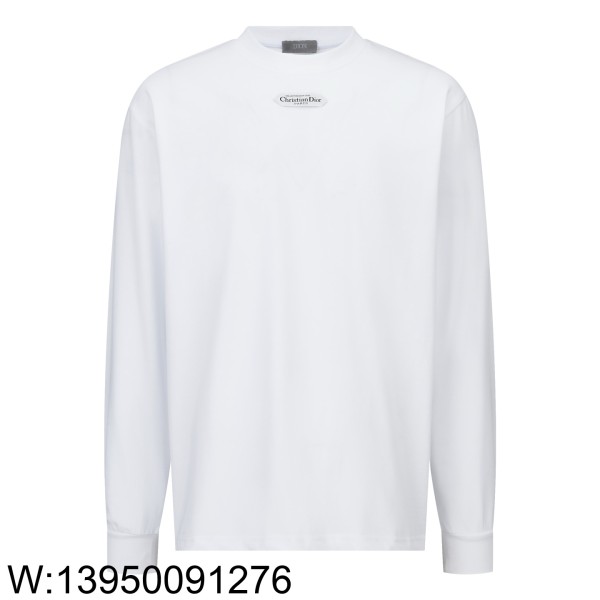 [잔디집2] 디올 앞 패치 모노그램 순색 긴팔티 화이트
