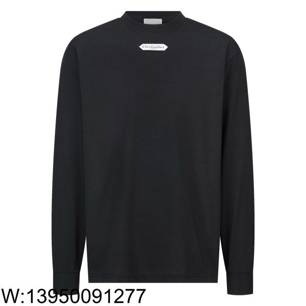 [잔디집2] 디올 앞 패치 모노그램 순색 긴팔티 블랙