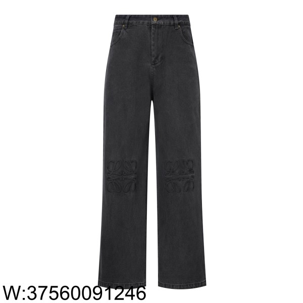 [잔디집2] 로에베 더블 아나그램 자수 워싱 청바지 차콜