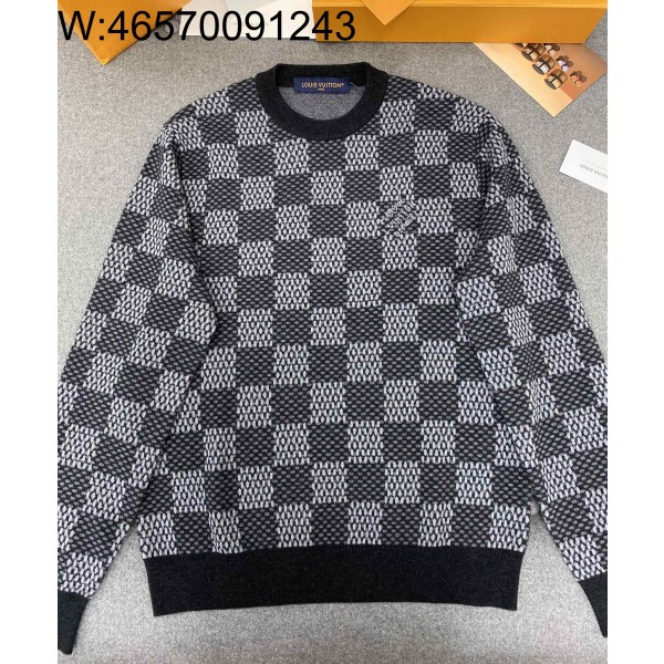 TJ공장 루이비통 LV 면양 털 다미에 니트