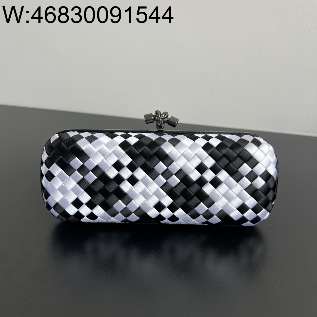 징 팩토리 보테가베네타 놋 717622 25*10*5cm 화이트 블랙 실크 명주 8651