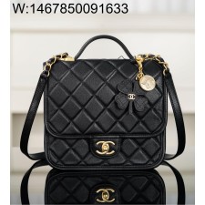 [JD] 샤넬 25B 스몰 백팩 그레인드 카프스킨 골드 메탈 블랙 22*19.5*7cm 