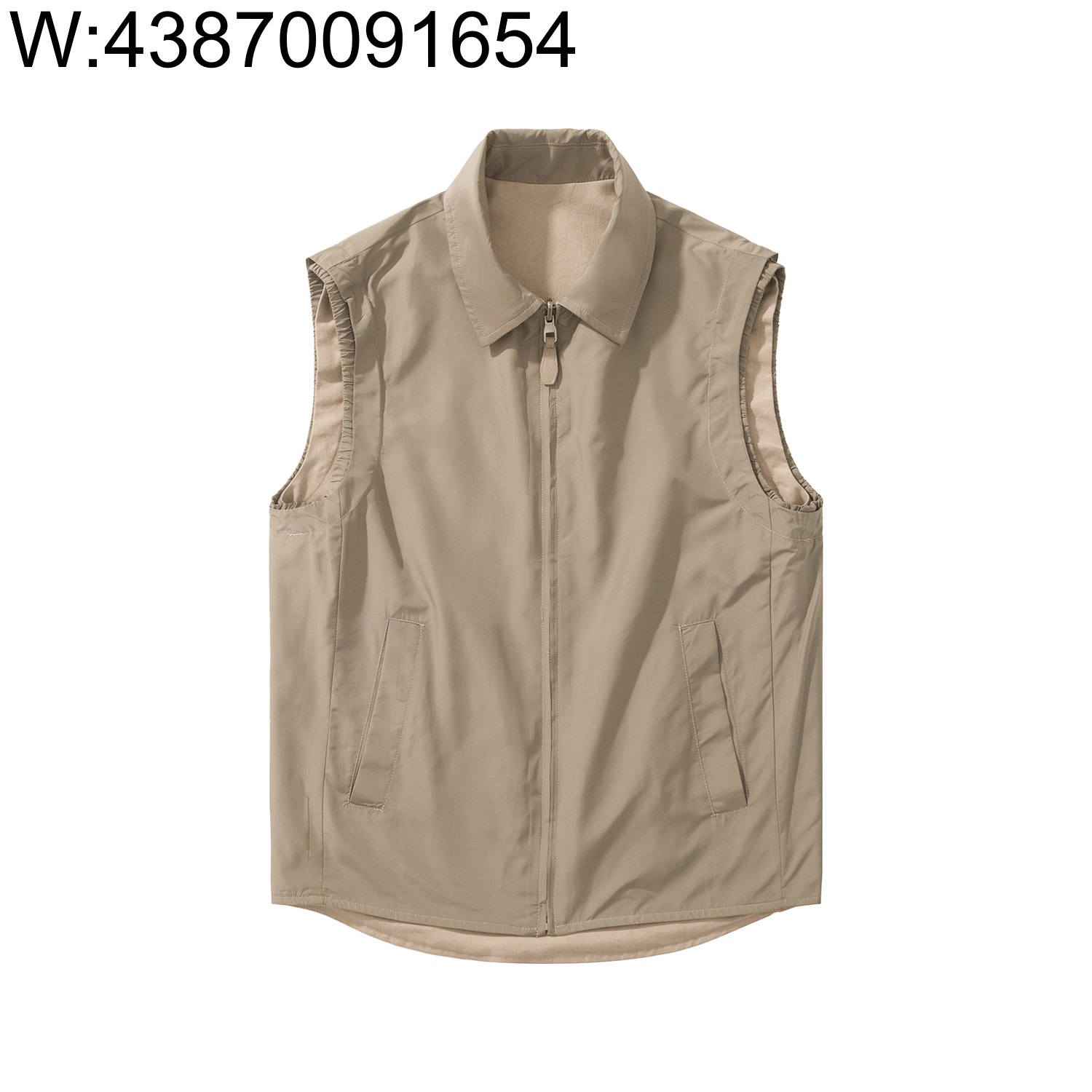 [흰] 던힐 dunhill 순색 양면 지퍼 조끼 베이지