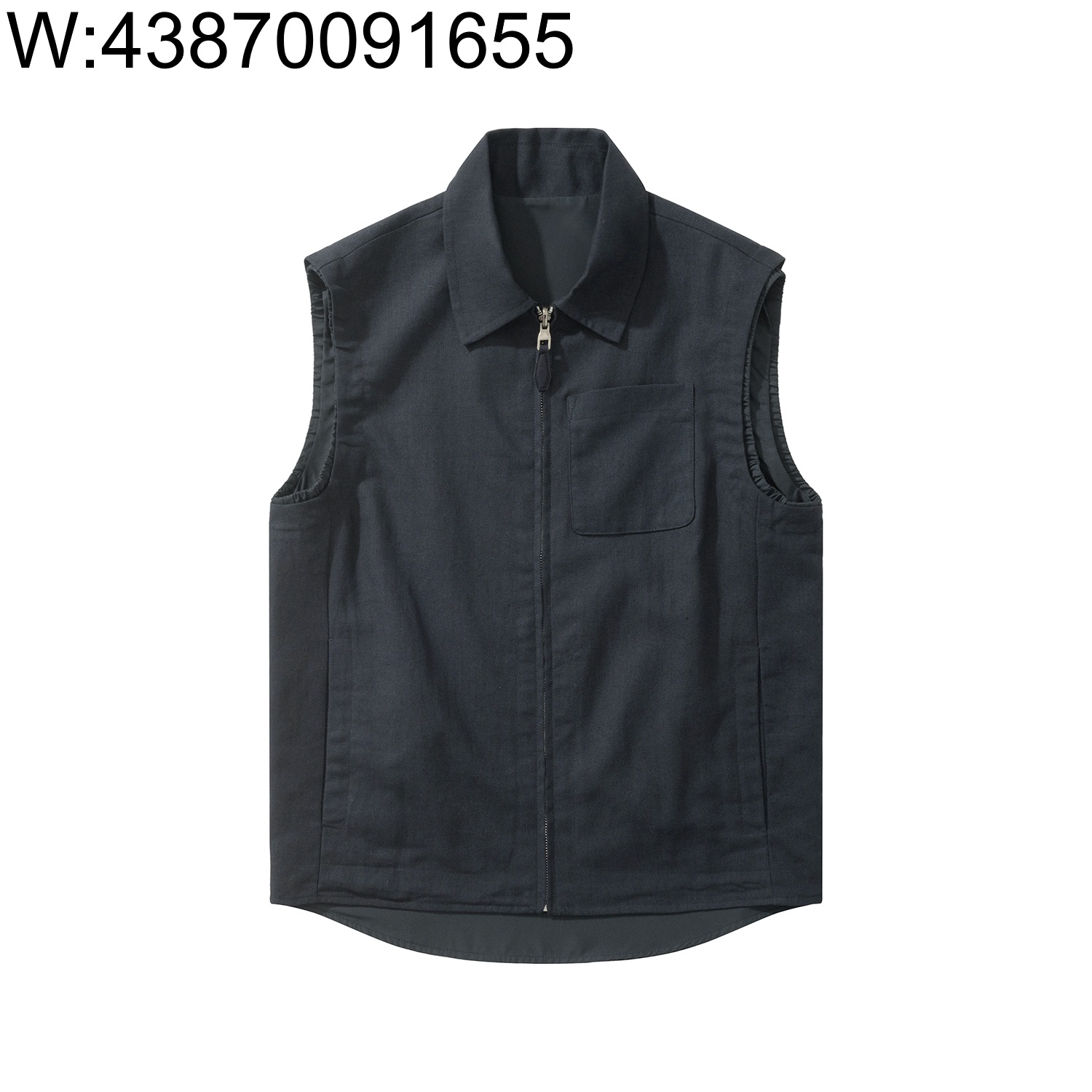 [흰] 던힐 dunhill 순색 양면 지퍼 조끼 블랙