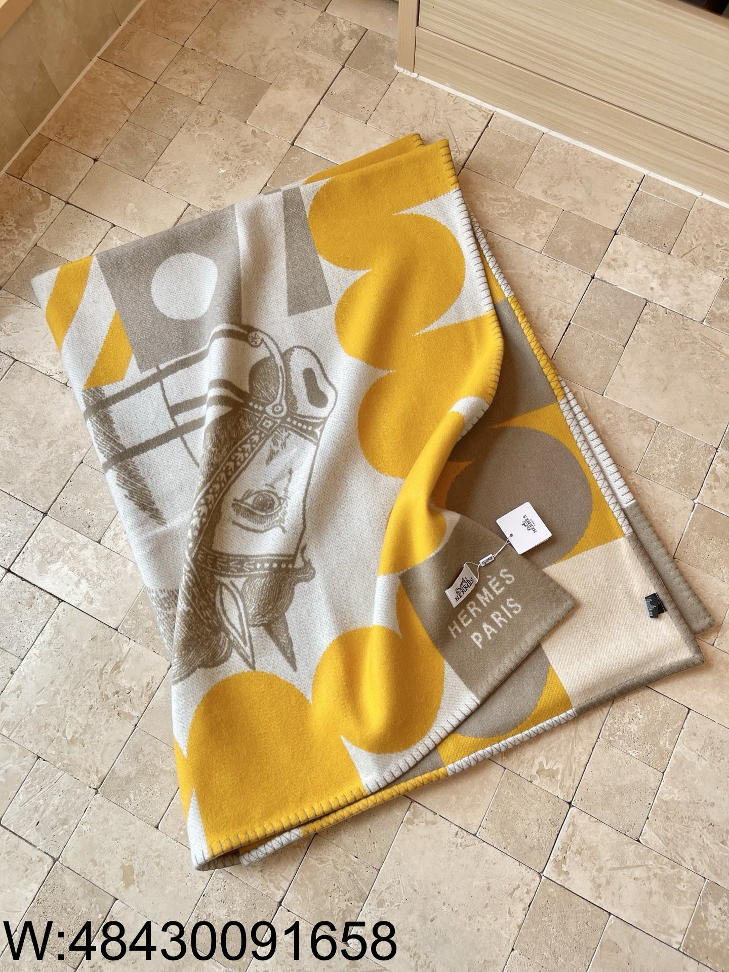 AGG 에르메스 양털 담요 Cheval Joker 옐로우 150*200cm