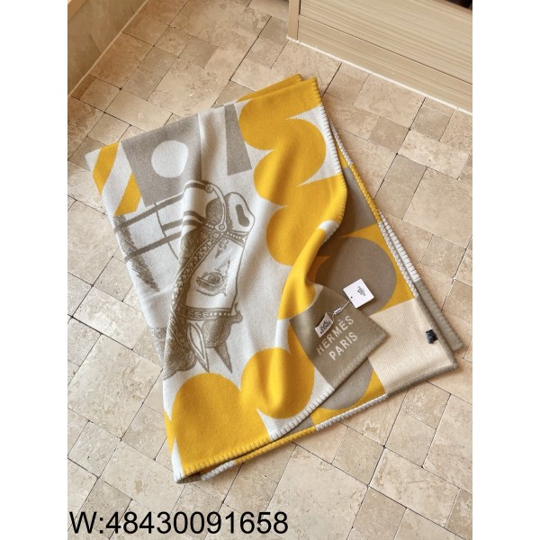 AGG 에르메스 양털 담요 Cheval Joker 옐로우 150*200cm