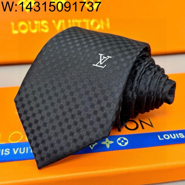 AGG 루이비통 LV 다미에 넥타이 블랙 M78752