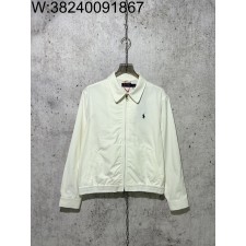 [사슬공장] 폴로 랄프로렌 Ralph Lauren 로고 자수 지퍼 숏 카라넥 자켓 화이트