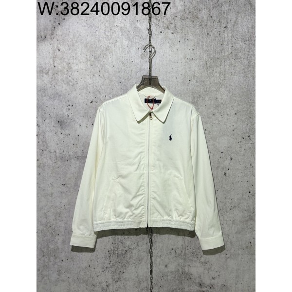 [사슬공장] 폴로 랄프로렌 Ralph Lauren 로고 자수 지퍼 숏 카라넥 자켓 화이트