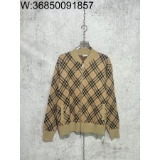 [사슬공장] 버버리 SS24 캐시미어 체크 지퍼 가디건 카키