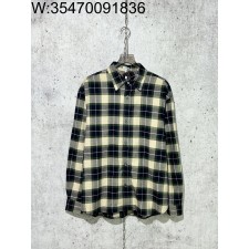 [사슬공장] 로에베 SS25  체크 배색 긴팔 셔츠 그린