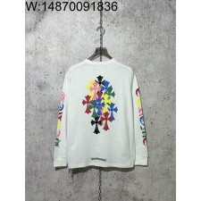 [사슬공장] 크롬하츠 컬러 십자가 패턴 긴팔티 화이트