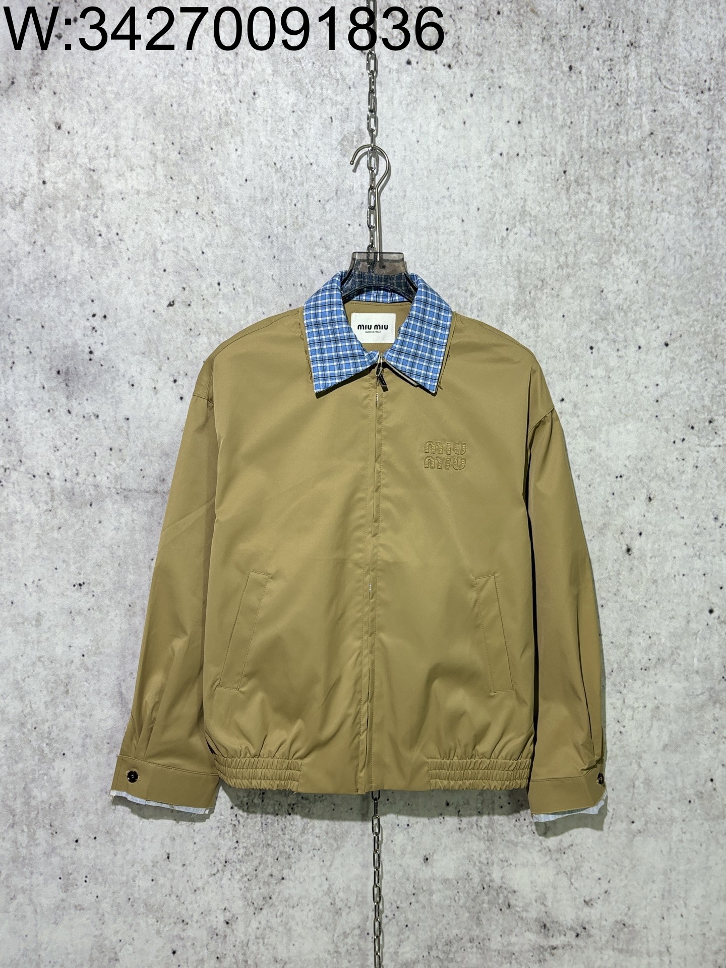 [사슬공장] 미우미우 25SS 모노그램 탈부착 페이크 레이어링 자켓