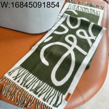 AGG 로에베 아나그램 자카드 태슬 스카프 그린