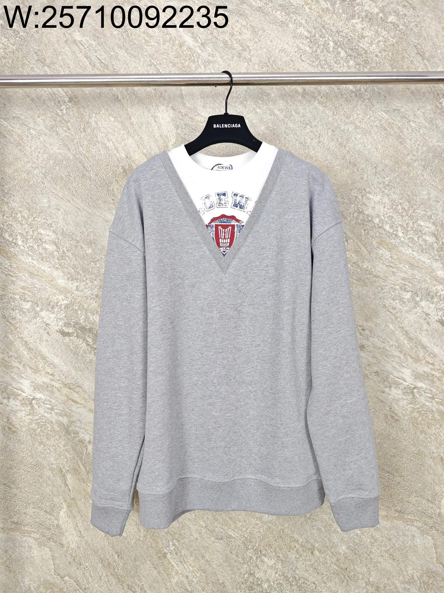 GTR공장 로에베 페이크 레이어링 맨투맨 그레이