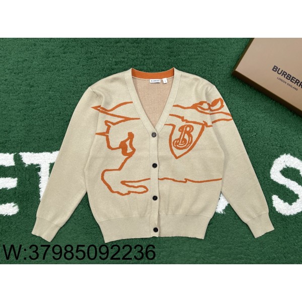 [잔디집1] 버버리 점보 승마 자카드 가디건 베이지