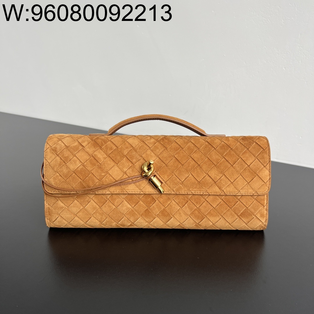 징 팩토리 보테가베네타 안디아모 클러치 741511 31*13*3cm 앰버 스웨이드