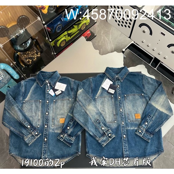 V공장 루이비통 모노그램 패치 워싱 데님 자켓 블루