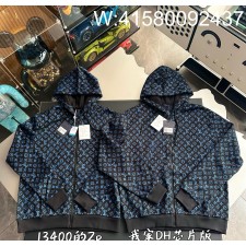 V공장 루이비통 올 오버 블루 로고 후드집업 블루 블랙