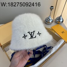 AGG 루이비통 로고 자수 털 모...