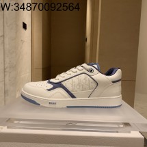 [QR 5009] 디올 하일톤 넬 B27 업타운 로우탑 스니커즈 스무스 카프스킨 디올 오블리크 갤럭시 레더 화이트 블루