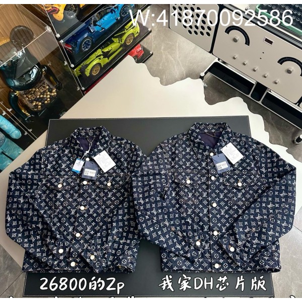 V공장 루이비통 모노그램 자카드 데님 재킷 자켓 블루