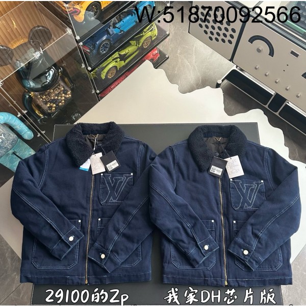 V공장 루이비통 로고 원터리 워크웨어 데님 자켓 인디고 1AGIO7